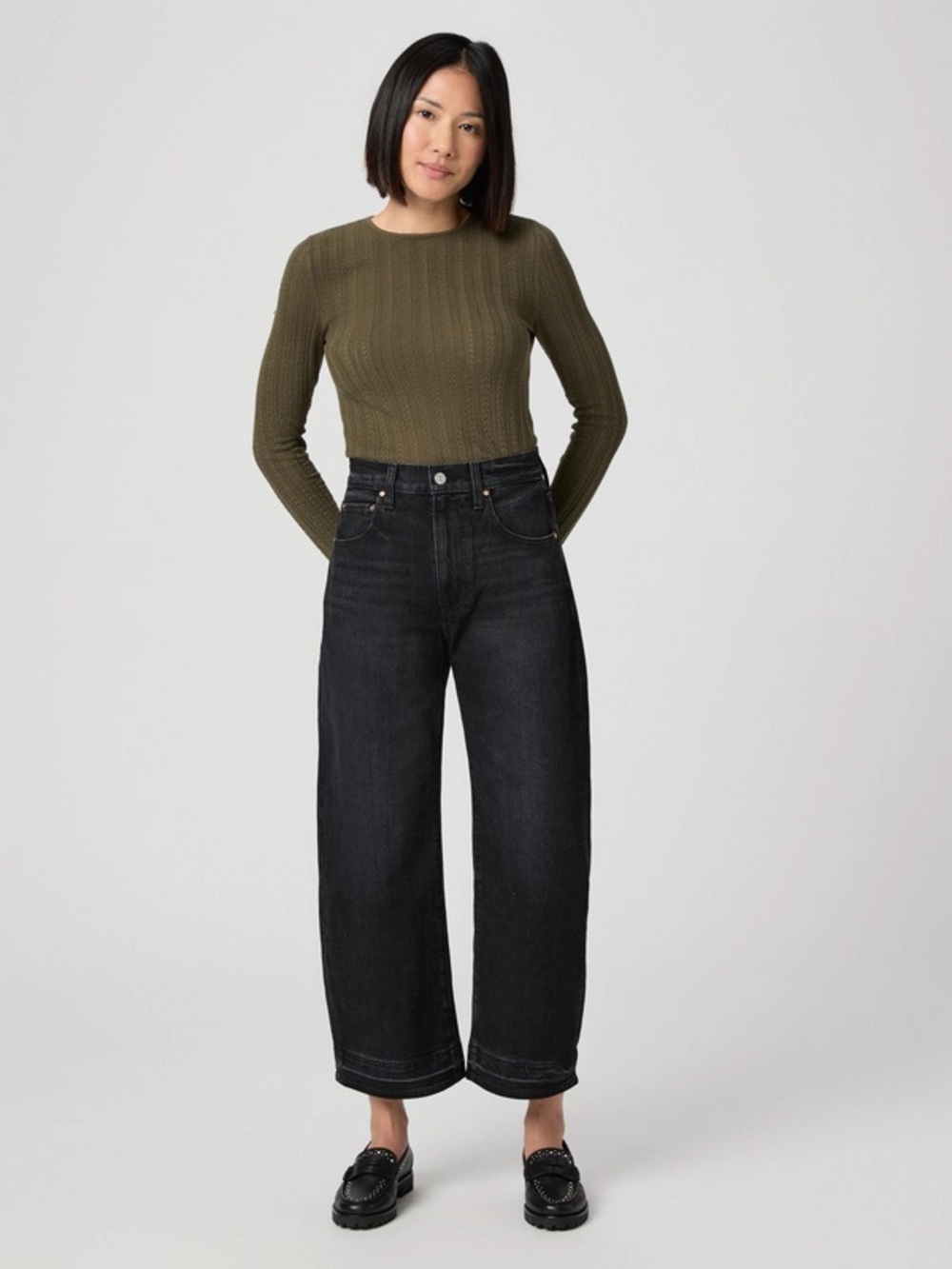 Paige Arellia Ankle Petite Barrel Leg Jean